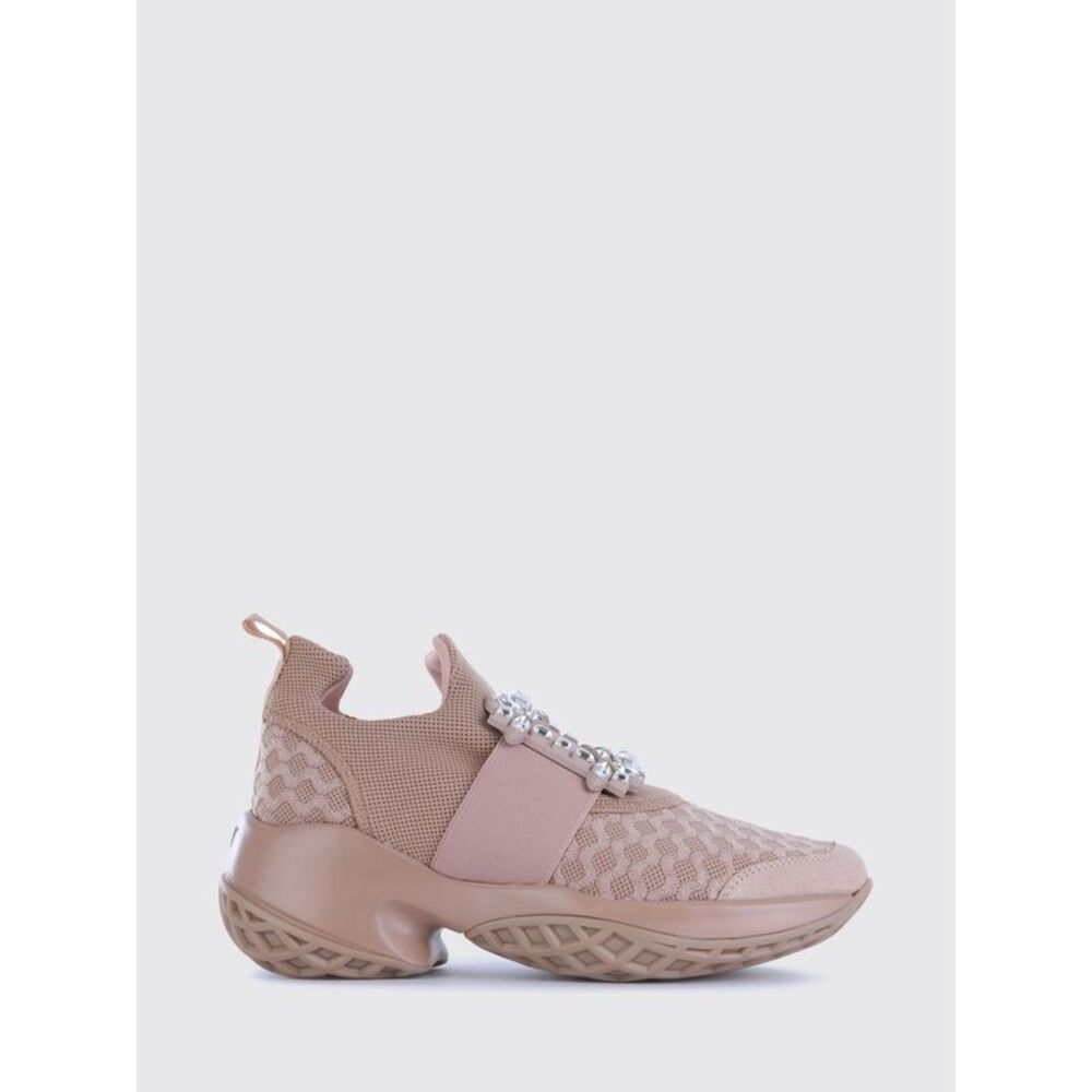 Roger Vivier Viv' Run Knit Slip-On Trainers With Jewelled Buckle